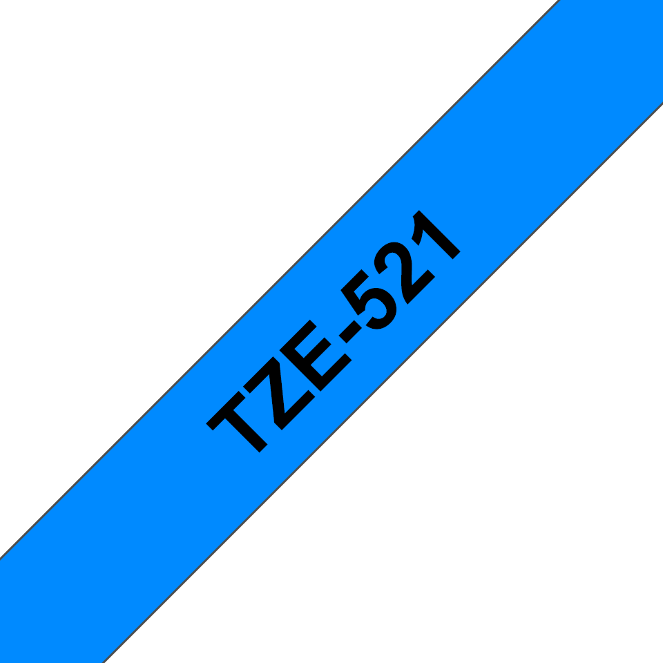 Brother TZe521: оригинальная кассета с лентой для печати наклеек черным на синем фоне, 9 мм.